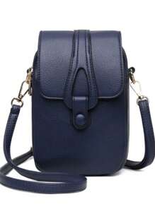 New Stylish Women Shoulder Cell Phone Bag, FASHION SHOPE - Navy Blue - View 1