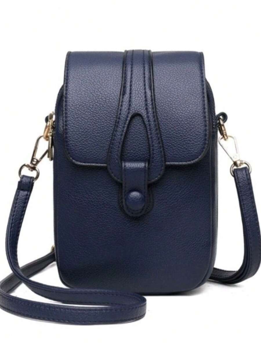New Stylish Women Shoulder Cell Phone Bag, FASHION SHOPE - Navy Blue - View 1