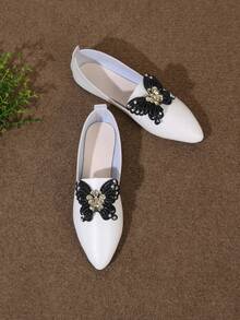 全新时尚女式潮流酷妈妈平底休闲鞋 - 白色 - 查看 2