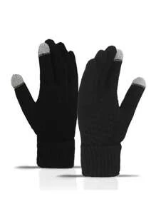 2 piezas Conjunto de gorro y guantes de punto para mujer, gorro de punto casual de moda, adecuado para uso diario en otoño/invierno, viajes al aire libre, senderismo, esquí, ciclismo, escalada, accesorios de invierno, atuendos de invierno