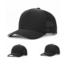 防晒防水棒球帽，男士速干高顶棒球帽，网眼太阳帽，卡车司机帽 - 黑色 - 查看 6