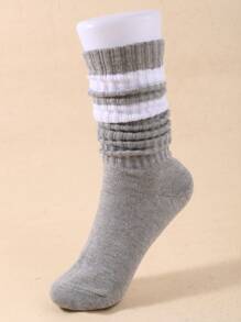 1/3 Perechi Șosete Tricotate Lejere pentru Femei, Cu Dungi, Toamnă și Iarnă, Șosete Lejere cu Dungi, Șosete Scrunch, Șosete Scrunchie, Șosete Crew, Moi, Confortabile, Calde și Respirabile, La Modă, Negru, Alb, Gri, Cadouri Perfecte pentru Drumeții, Înapoi la școală, Halloween și Crăciun