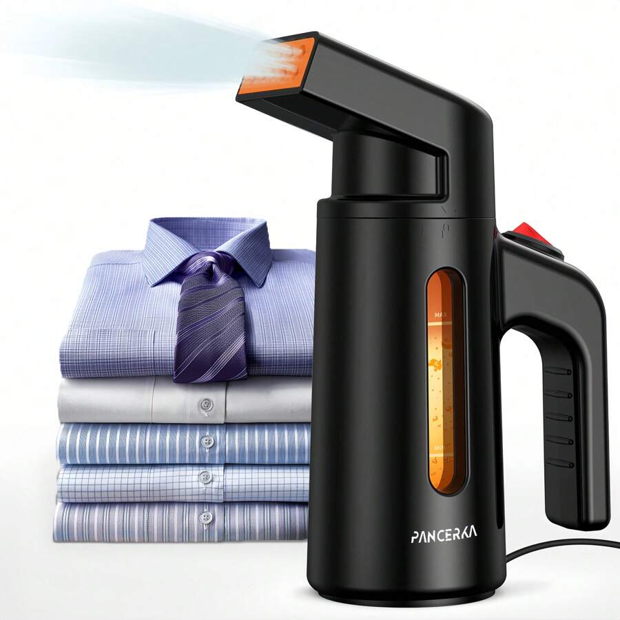 1pc PANCERKA Upgraded Model Steam Garment Steamer, Clothes Portable Handheld Design, 180ML Big Capacily With 10 Steam Vent Strong Penetrating Steam, Fast Emoves Wrinke For Home, Travel. - EU C Type Plug(220-240V) - View 1