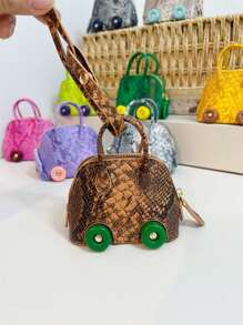 鳄鱼纹车轮保龄球包贝壳包耳机包汽车钥匙包包挂件。假期圣诞节礼物感恩节礼物 Y2K 女士钱包迷你钱包钱包零钱包 - 彩色 - 查看 5