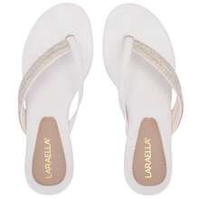 Women's Flip Flops With Rhinestones Glitter Flip Flops - White - View 3