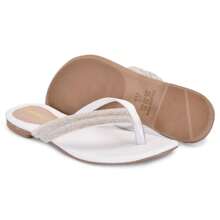 Women's Flip Flops With Rhinestones Glitter Flip Flops - White - View 4