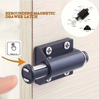 2pcs Magnetic Cabinet Latch Locks, 57mm Metal & Plastic Damped Door Closers, Heavy Duty Cabinet Magnetic Locks, Home Decor, 29mm Easy Installation Drawer Closer