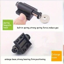 2 件磁性橱柜闩锁，57 毫米金属和塑料阻尼门闭门器，重型橱柜磁力锁，家居装饰，29 毫米易于安装的抽屉闭门器 - 黑色 - 查看 6