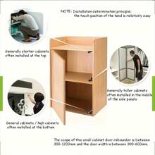 2 件磁性橱柜闩锁，57 毫米金属和塑料阻尼门闭门器，重型橱柜磁力锁，家居装饰，29 毫米易于安装的抽屉闭门器 - 黑色 - 查看 5