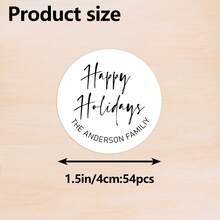 54/108/270/540 chiếc Nhãn dán tròn cổ điển theo phong cách hiện đại Happy Holidays cho gia đình, Nhãn dán Giáng sinh vui vẻ được cá nhân hóa Nhãn dán quà tặng ngày lễ Nhãn dán người nhận/người gửi Nhãn dán quà tặng ngày lễ/Nhãn dán quà tặng Giáng sinh - Phong cách C - Xem 2