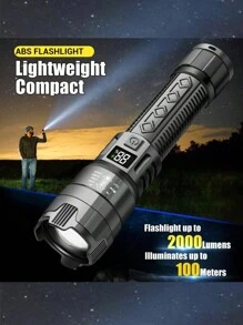 1 Stück Hochleistungs-LED Taschenlampe, tragbare wasserdichte wiederaufladbare Fackel, USB-C wiederaufladbare multifunktionale Zoom-Teleskop-Taschenlampe für Outdoor-Wanderungen, Notfälle, Camping