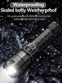 1 Stück Hochleistungs-LED Taschenlampe, tragbare wasserdichte wiederaufladbare Fackel, USB-C wiederaufladbare multifunktionale Zoom-Teleskop-Taschenlampe für Outdoor-Wanderungen, Notfälle, Camping