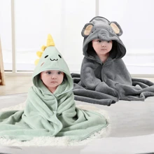 2 pièces Serviette de bain bébé, couverture à capuche visage animal unisexe pour bébé, pèlerine bébé design animal unique super douce, peignoirs de bain nouveau-nés pour toutes les saisons, serviettes de bain en polaire de dessin animé pour tout-petits