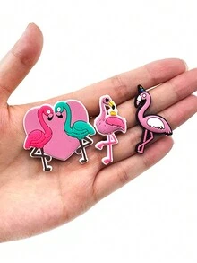 7 cái/bộ trang trí giày chim hồng hạc hoạt hình dễ thương, thích hợp cho guốc rỗng và dép xăng đan - Nhiều màu - Xem 4