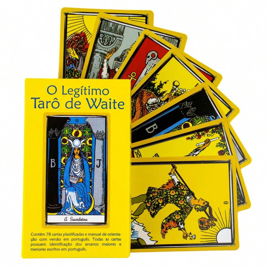 The Legitimate Waite Tarot 78 Cards Laminated With Manual - Yellow - View 1