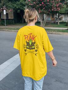 Shirt T-Shirt Rock Cat Punk Music Cat Streetwaer Cat Ref 2151 VEST NERD - 黃色 - 查看 6