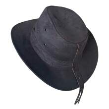 American Cowboy Style Suede Hat Hippie Chic Boho Folk Fashion - màu đen - Xem 3