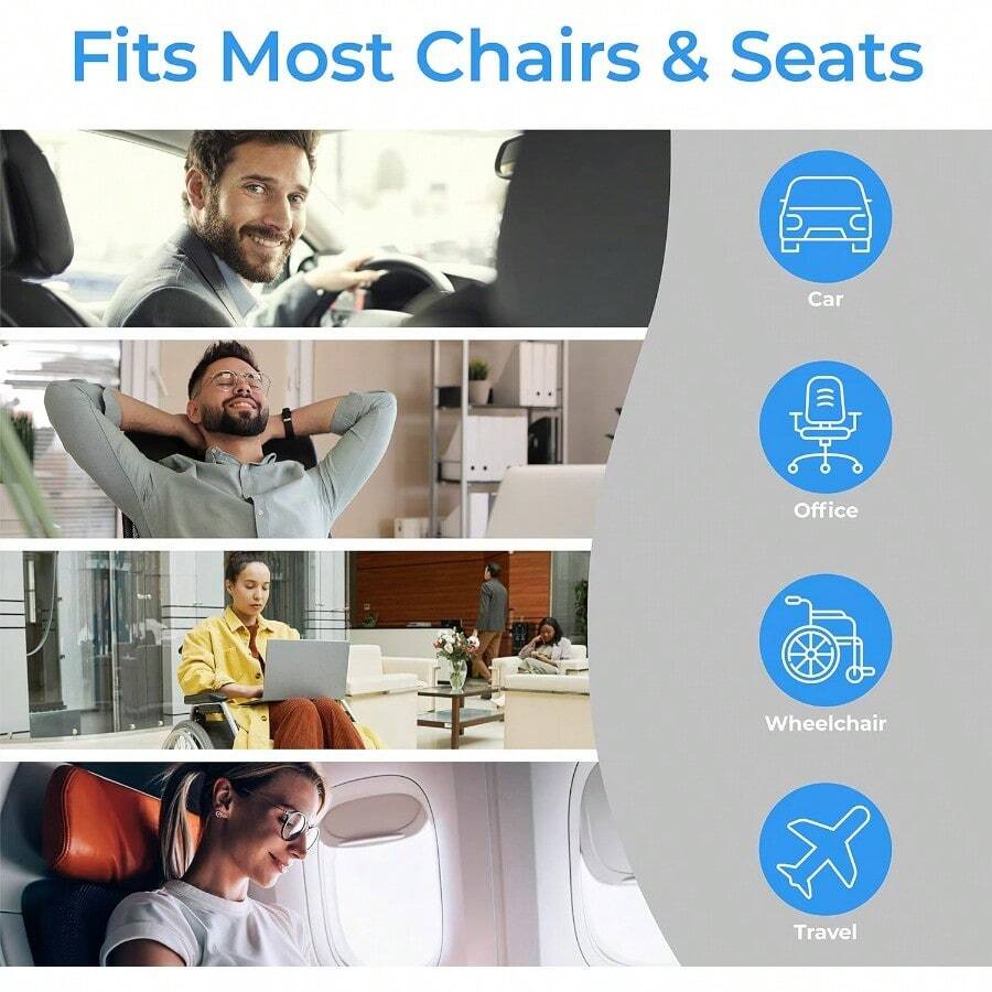 Seat Cushion For Office Chair, Lower Back Support Tailbone Pain Relief