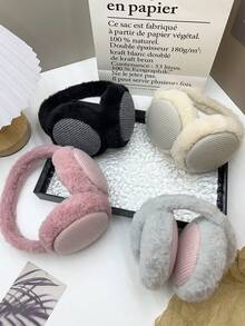 1 件装毛绒耳套，温暖、时尚的格子耳套 - 舒适的冬季耳套和防冻耳罩，耳套男女通用柔软毛绒耳套可折叠耳套舒适防寒 - 彩色 - 查看 12