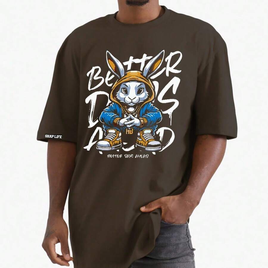 Printed Shirt 100% Cotton Casual T-Shirt - 3382 - Rỉ Nâu - Xem 1