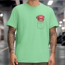 Anime Chopper T-Shirt In The Pocket Clas Nerd Shirt OP Character Manga Drawing Geek Fashion - 薄荷綠 - 查看 1