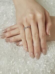 1Pc Simple Shining Single Ring S925 Sterling Silver Zirconia Ladies Jewelry Eternal Ring Fine Jewelry Gift For Women For Daily Life Decor For Engagement Wedding Gifts