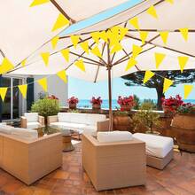 Dây hoa tam giác 393,7 inch trang trí tiệc sinh nhật lễ hội khai trương ngoài trời (màu vàng) - Màu vàng - Xem 4