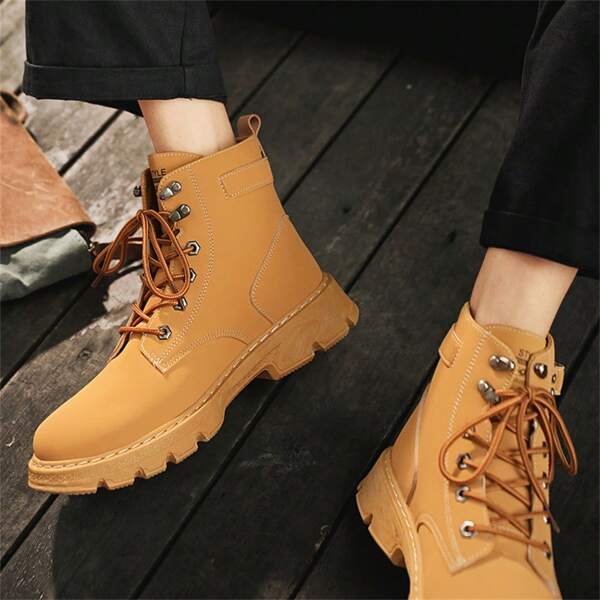 Nuevos botines de otoño/invierno para hombre, estilo bohemio, parte superior impermeable con cordones, suela resistente al desgaste antideslizante, adecuado para deportes casuales al aire libre, botines de moda y