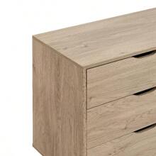 Easy To Assemble, Natural Oak Bedroom Wide Vanity With 6 Wardrobes And Deep Drawers-