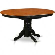 The 5-Piece Lunch Box Includes An Oval Dining Table With Butterfly Leaves And 4 Kitchen Chairs, 42x60 Inches, Black And Cherry - KENO5-BCH-W - 查看 2