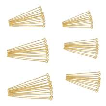 50pcs Stainless Steel Eye Pins 20/30/40/50/60/70mm Head Pins Findings Open Eye Pin For Earring Bracelet Pendant Jewelry Making
