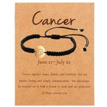 1 pieza Pulsera unisex con de los 12 signos del zodíaco, hecha a mano de acero inoxidable trenzado, de moda