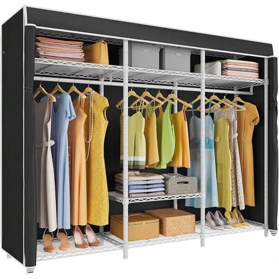Coverd Clothes Rack Heavy Duty Clothing Rack With Oxford Fabric Cover