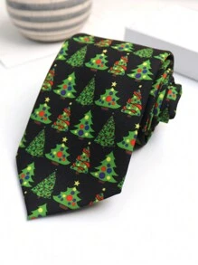 1 件圣诞树圣诞老人派对和商务休闲街头涤纶领带，适合所有季节作为圣诞礼物 - 彩色 - 查看 6