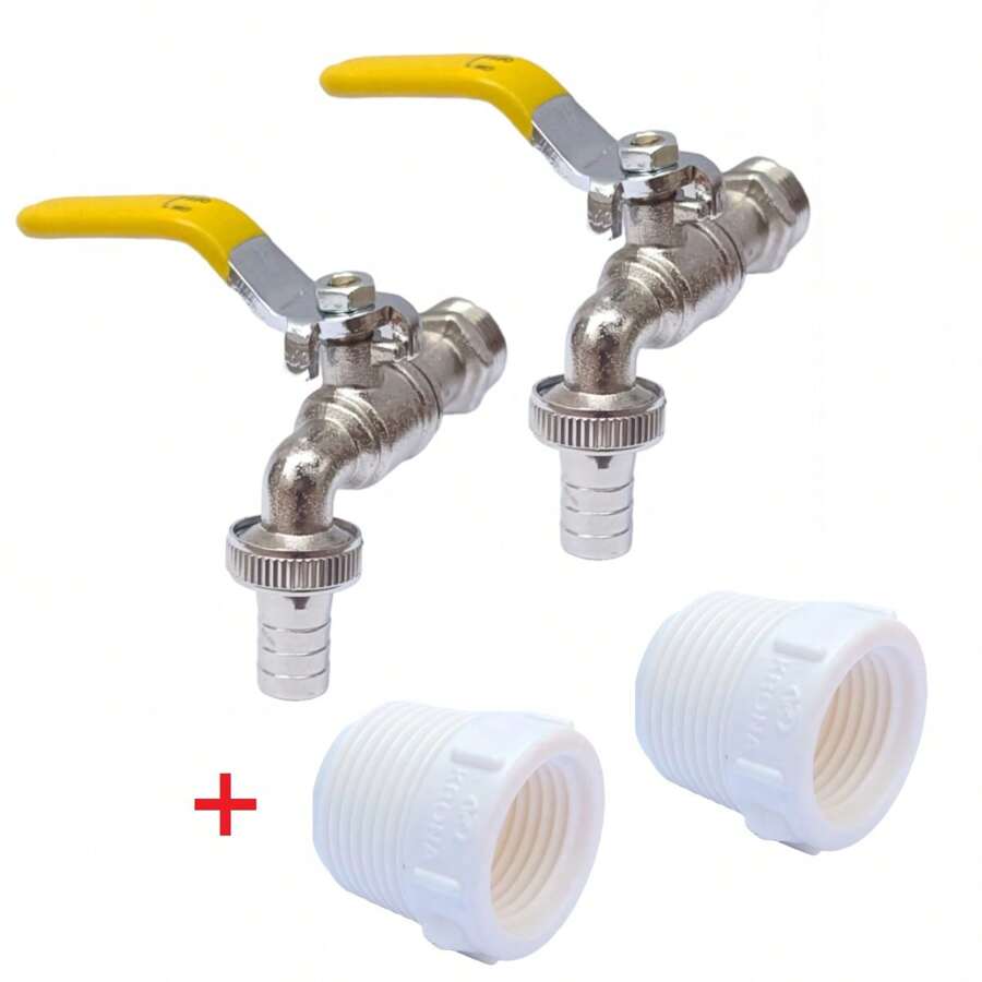Kit 2 Garden Tap Tank Yard Metal Sphere 1/2 With 3/4 Inch Adapter - 白色 - 查看 1