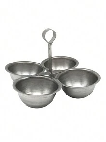 Gravy Boat With 4 Stainless Steel Containers, 9 X 5 Cm. - Light Grey - View 3