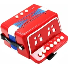 Mini Acordeón Para Bajo de 7 Teclas para Niños Instrumento Didáctico Juguete Rítmico(Rojo) Jueguetes Musicales Instrumentos Musicales para Niños - Rojo - Ver 2