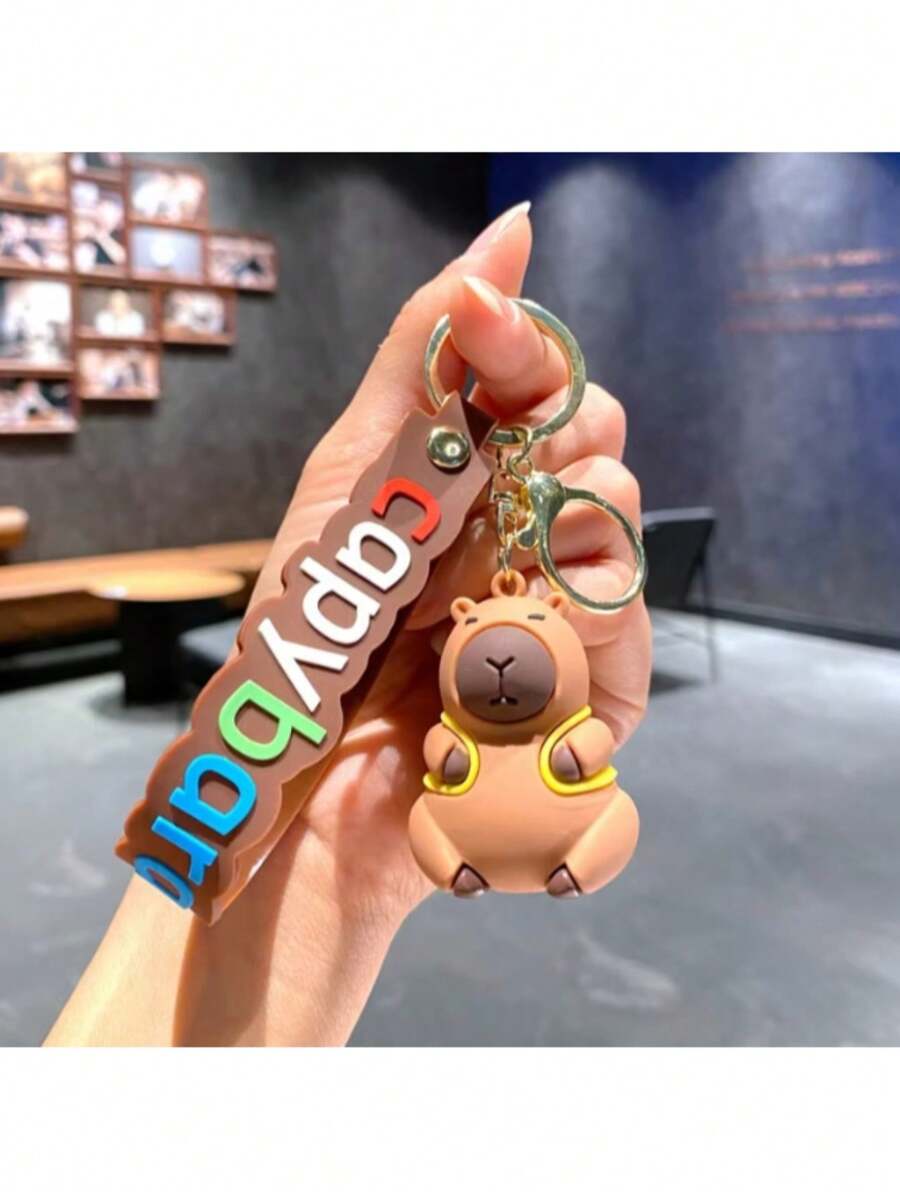 Premium Rubberized Capybara Keychain Cute Capybara Capybara 6CM - 背包 - 查看 1