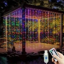 LED Curtain String Lights With Remote, 8 Flicker Modes, USB Powered, Remote Included, Perfect For Christmas, Home & Bedroom Ambiance, Holiday Lighting, New Year, Valentine's Day Decor