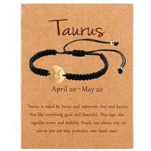 1 pieza Pulsera unisex con de los 12 signos del zodíaco, hecha a mano de acero inoxidable trenzado, de moda