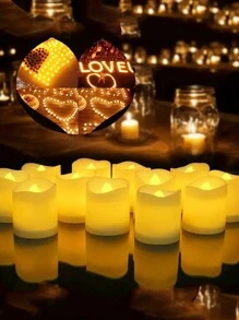 6/12/24/48支装暖色无焰LED蜡烛，电池供电，逼真蜡烛造型，暖白光，适用于婚礼、圣诞节、浪漫烛光晚餐、情人节装饰