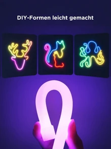 1 个霓虹灯 LED 灯带，适用于卧室、客厅、游戏室、派对装饰，配有 24 键遥控器，是圣诞节、生日、万圣节节日装饰的独特礼物 - 多色光 - 查看 8