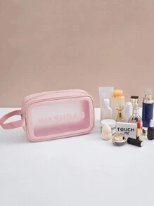 3pcs/1pc Summer Travel Toiletry Bag, PVC Waterproof Cosmetic Bag, Large Capacity Travel Organizer Bag For Cosmetics, Makeup, Toiletries, Suitable For Men & Women, Transparent Matte Makeup Bag, Swimming Bag, Travel Pouch, Makeup Bag, Makeup Case, Lipstick, Brushes, Skincare, Phone, Coins, Small Items, Suitable For Home, Gifts, Holidays, Halloween, Christmas, Multi-Purpose Use, Gift For Girlfriend, Gift For Women, Girls