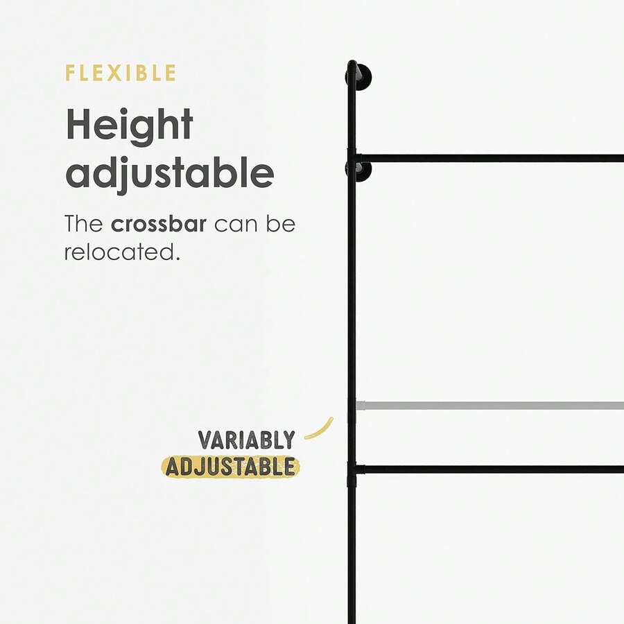 Industrial Pipe Clothing Rack Metal Black Wall Mounted Clothes Racks