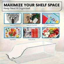 1 pieza Organizador de nevera de plástico transparente - Dispensadores apilables para latas con dispensador de latas de refresco, soporte para bebidas, perfecto para nevera, congelador, despensa, cocina, encimeras, armarios y accesorios de cocina - Multicolor - Ver 10