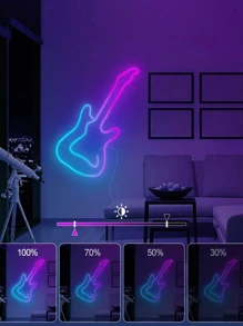 1 个霓虹灯 LED 灯带，适用于卧室、客厅、游戏室、派对装饰，配有 24 键遥控器，是圣诞节、生日、万圣节节日装饰的独特礼物 - 多色光 - 查看 10