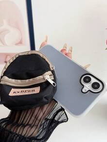 High Quality 3-In-1 Jelly Color TPU Soft Case With Pouch/Bag, Anti-Fall, Anti-Sweat, Fingerprint-Proof, Wear-Resistant, Non-Fading Phone Case Compatible With IPhone - Black - View 3