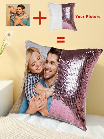 Anpassat magiskt vändbart paljettörngott med personligt foto/text, dekorativt kuddfodral för vardagsrumssoffa, Alla hjärtans dag/årsdag/födelsedagspresent till henne/mamma/fru/flickvän, tvättbar, lätt, andningsbar, ,rolig, söt, kärleksfull, mjuk, bekväm, anpassad, unik, personlig, perfekta presenter till honom, perfekta presenter till henne, perfekta presenter till pojkvän, perfekta presenter till flickvän, perfekta presenter till pappa, perfekta presenter till mamma, perfekta presenter till vänner, perfekta presenter till familjen, honom, henne, pojkvän, flickvän, pappa, familj, mamma, vänner, för årsdagar, för examen, för inflyttningsfest, för bröllop, för födelsedagar, bil, soffa, terum, vardagsrum, anpassade kuddfodral, hemfräschning, julklappstillbehör