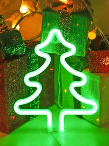 1 Stück Dekorationsleuchte Rentier Neon, Baum Neonlicht, Strumpf Neonlicht, Innenraum Dekoration, Schlafzimmer Dekoration, Wanddekoration, Baum Dekorations Neonlicht, geeignet als Geschenk