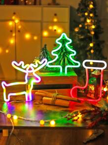 1 Stück Dekorationsleuchte Rentier Neon, Baum Neonlicht, Strumpf Neonlicht, Innenraum Dekoration, Schlafzimmer Dekoration, Wanddekoration, Baum Dekorations Neonlicht, geeignet als Geschenk